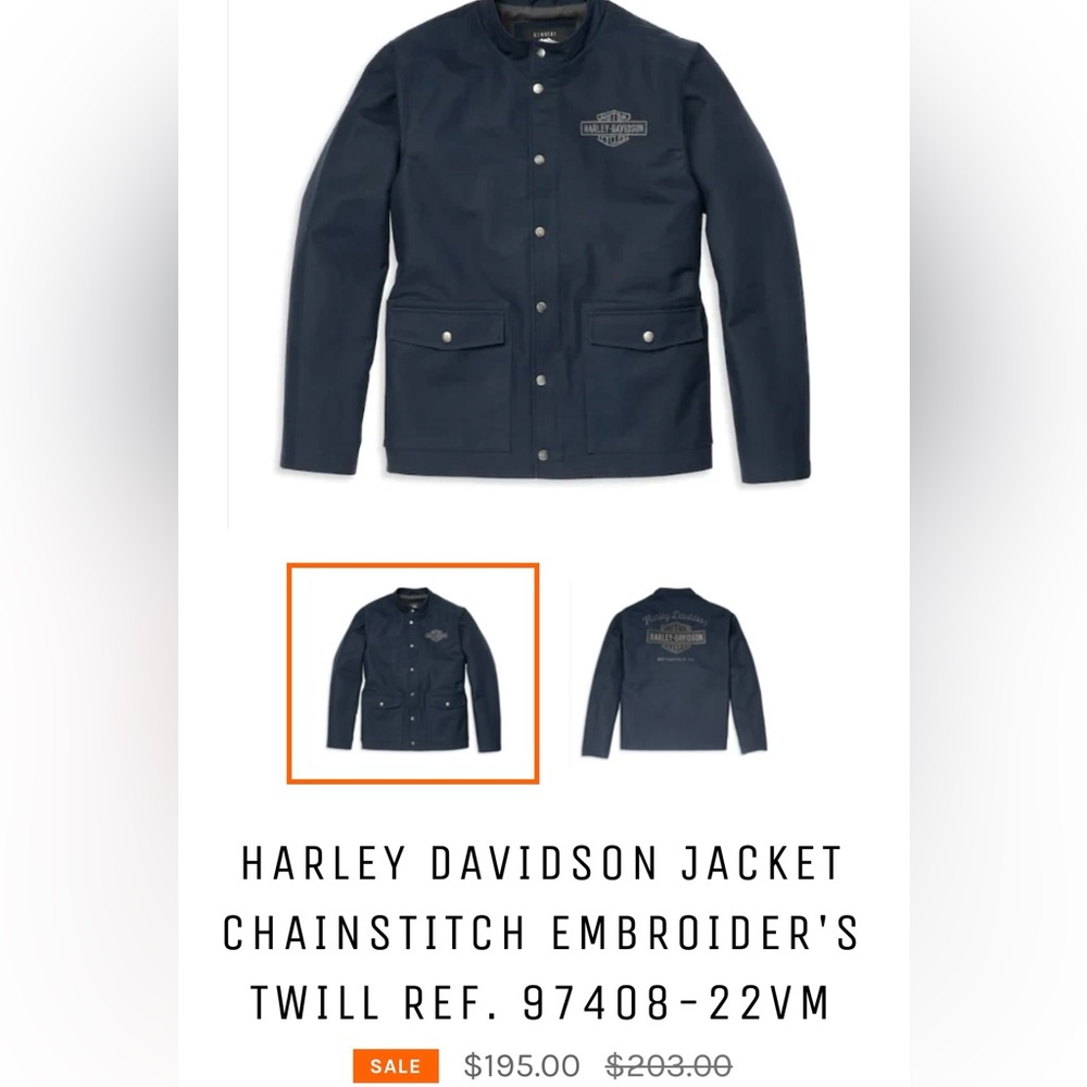 HARLEY DAVIDSON JACKET CHAINSTITCH EMBROIDER'S
TWILL